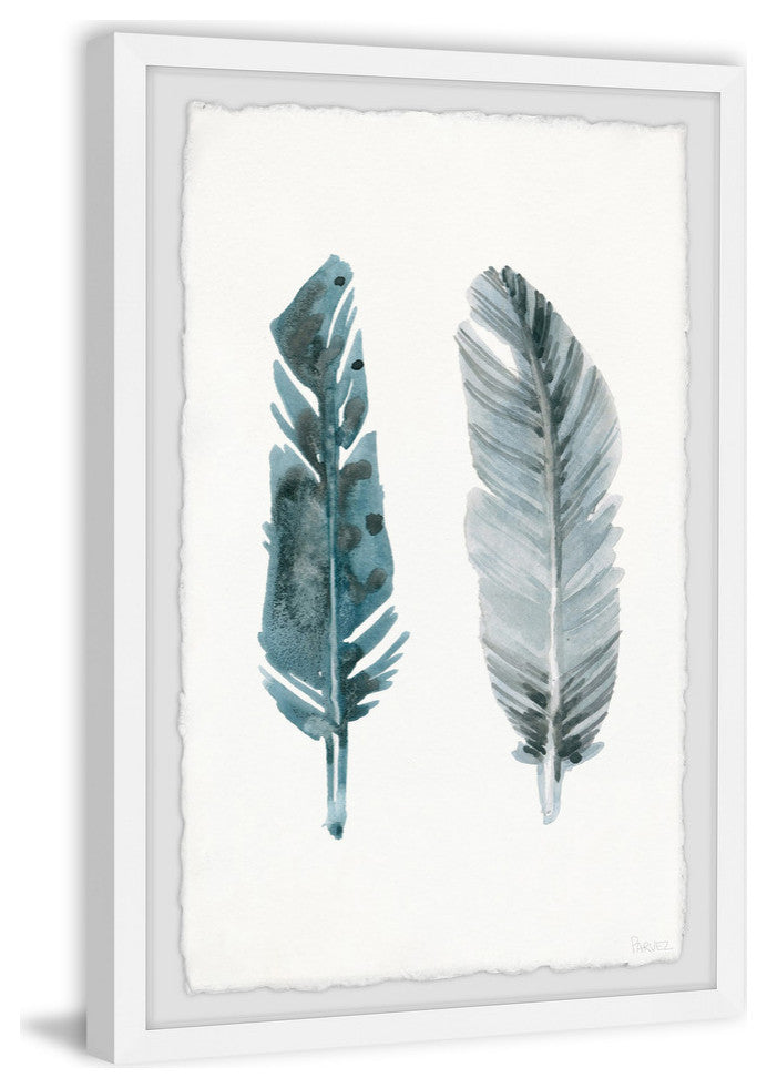 "Metallic Feathers" Framed Painting Print, 12"x18"