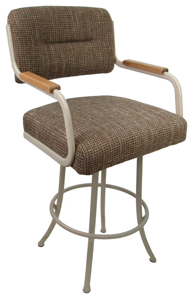 Swivel Metal Bar Stool Counter 26", 30", Extar Tall 34" - M-114, Checkered - Bei