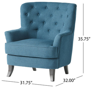 GDF Studio Annelia Tufted Fabric Club Chair, Navy Blue