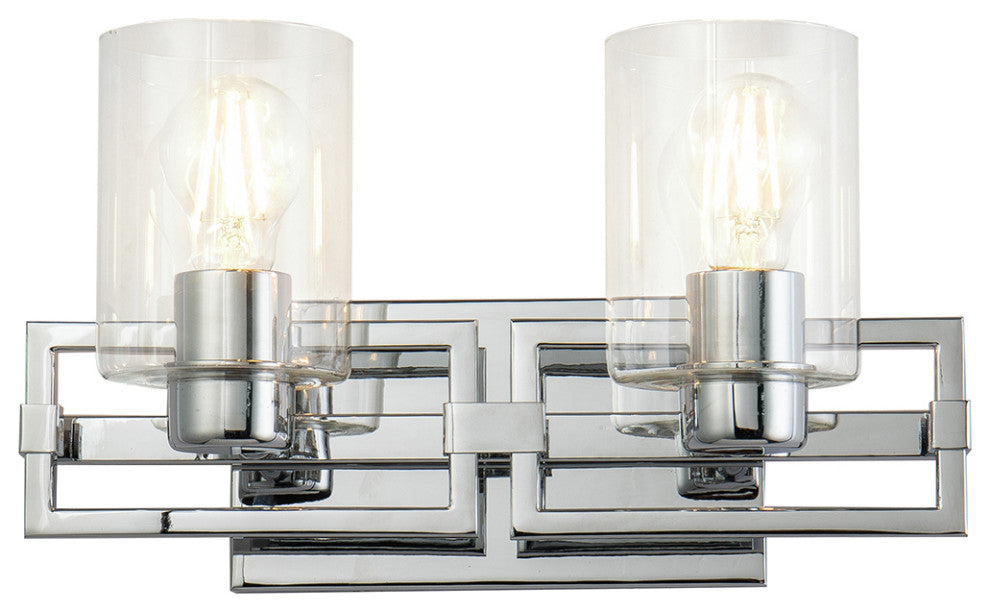 Estes 2 Light Bath Vanity Light, Polished Chrome