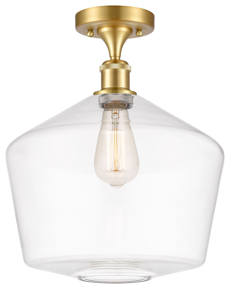 Innovations 516-1C-SG-G652-12 1-Light Semi-Flush Mount, Satin Gold