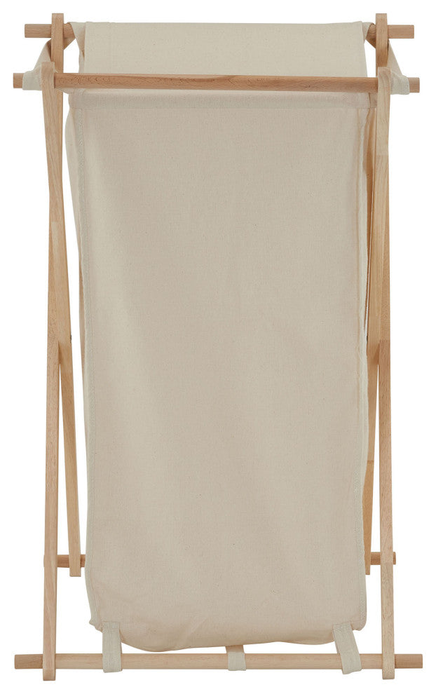X-Frame Wood Laundry Hamper, Single