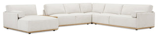 Destin 164" Modular Deep Seat Sectional Sofa, Lunar Gray-White Chenille, Left-Arm Facing