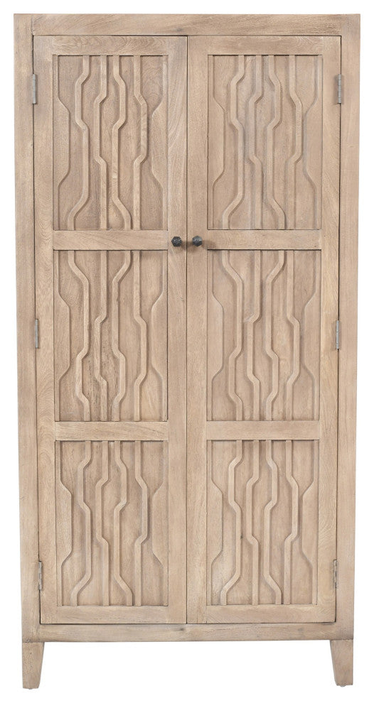 Orchard Tall Cabinet, Transitional Light Ash Ivory, Reclaimed Solid Wood