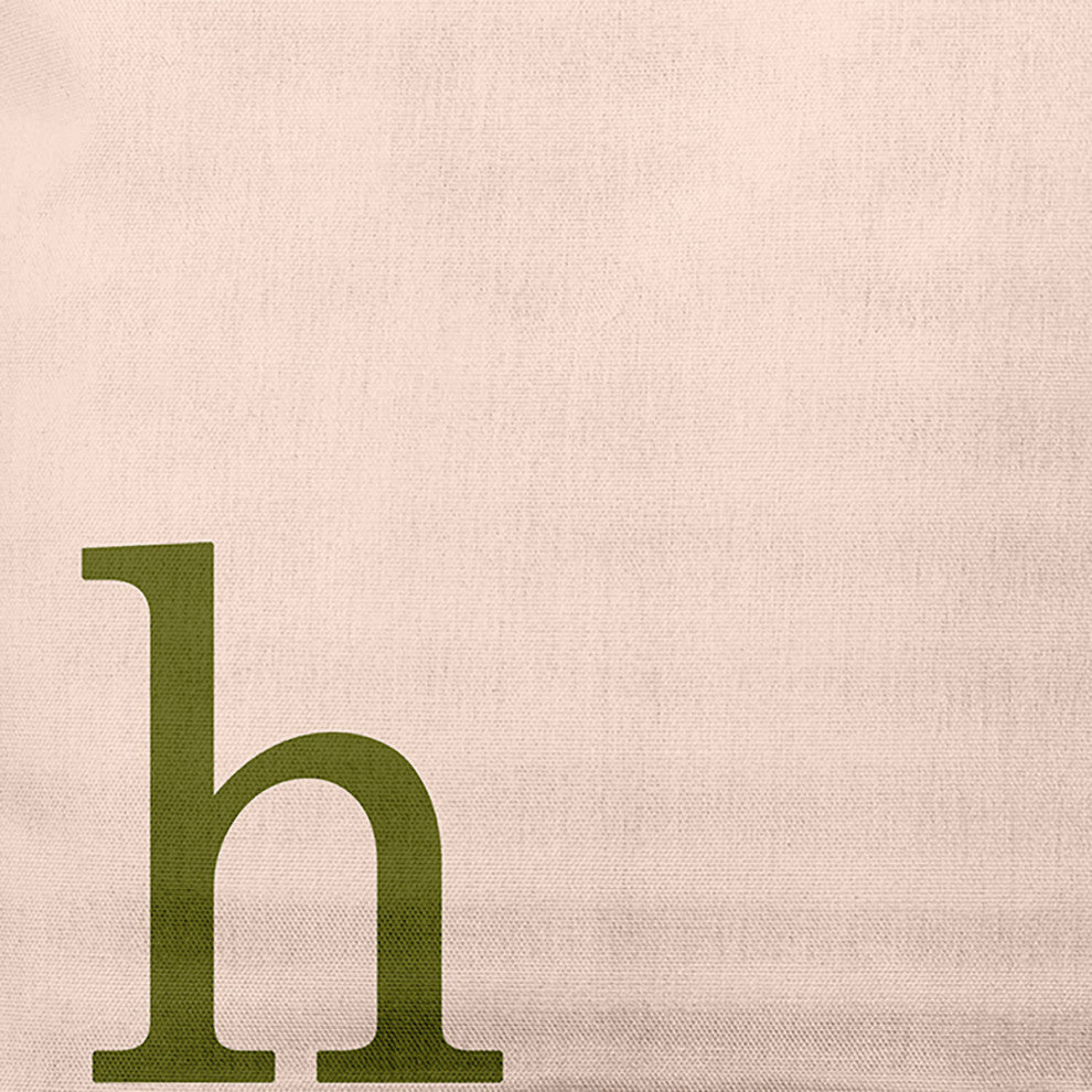 26"x26" Modern Monogram Decorative Throw Pillow, Olive