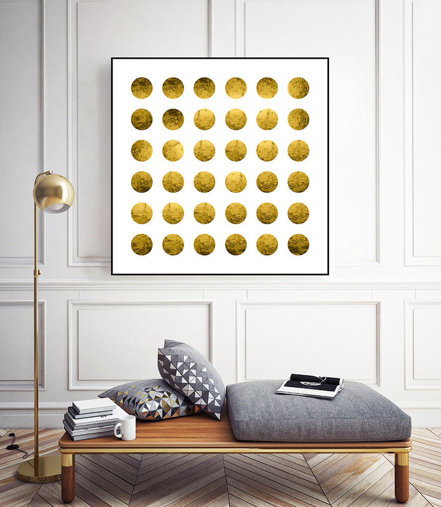 "Golden Spots White" CF Print, 20"x20"