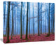 Foggy Forest in Blue and Pink Photo, Modern Forest Canvas Art, 40"x30"