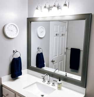 Porter Dark Gray Framed Mirror, 28"x48"