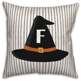 Halloween Monogram Hat F 18x18 Spun Poly Pillow