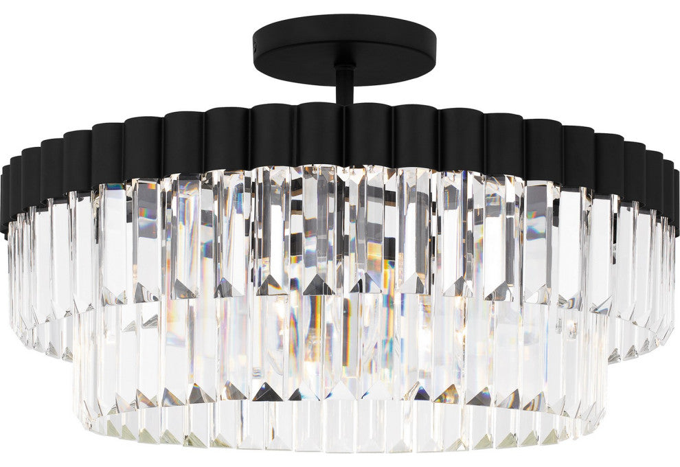 Four Light Semi Flush Mount in Matte Black