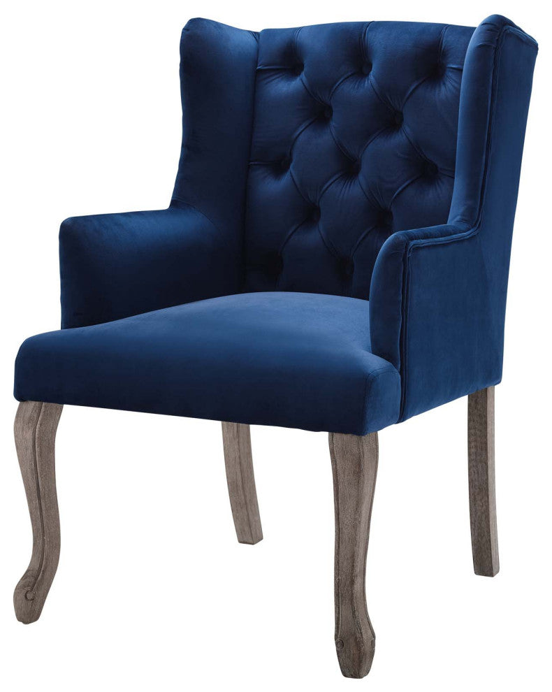 Side Dining Chair, Set of 2, Velvet, Blue Navy, Modern, Cafe Bistro Restaurant