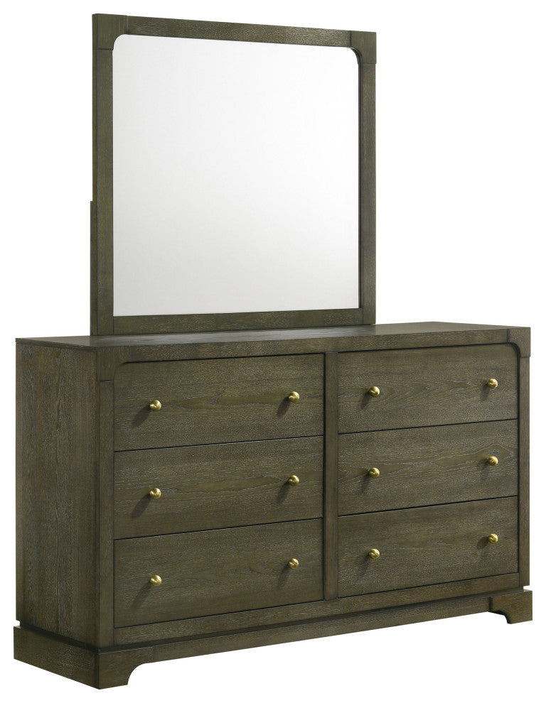 Gran Park 6-drawer Dresser and Mirror Dark Cocoa