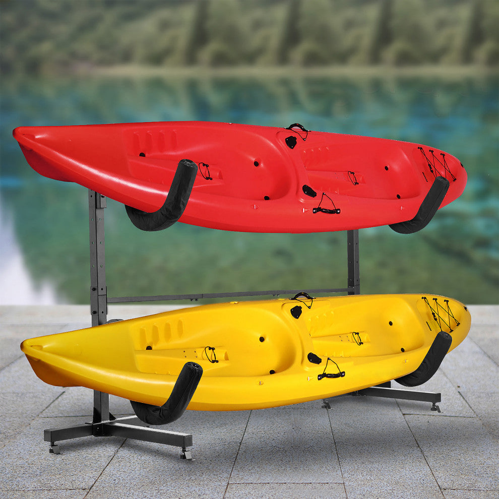 Leisure Sports Kayak Rack Heavy Duty Freestanding Indoor Outdoor Storage