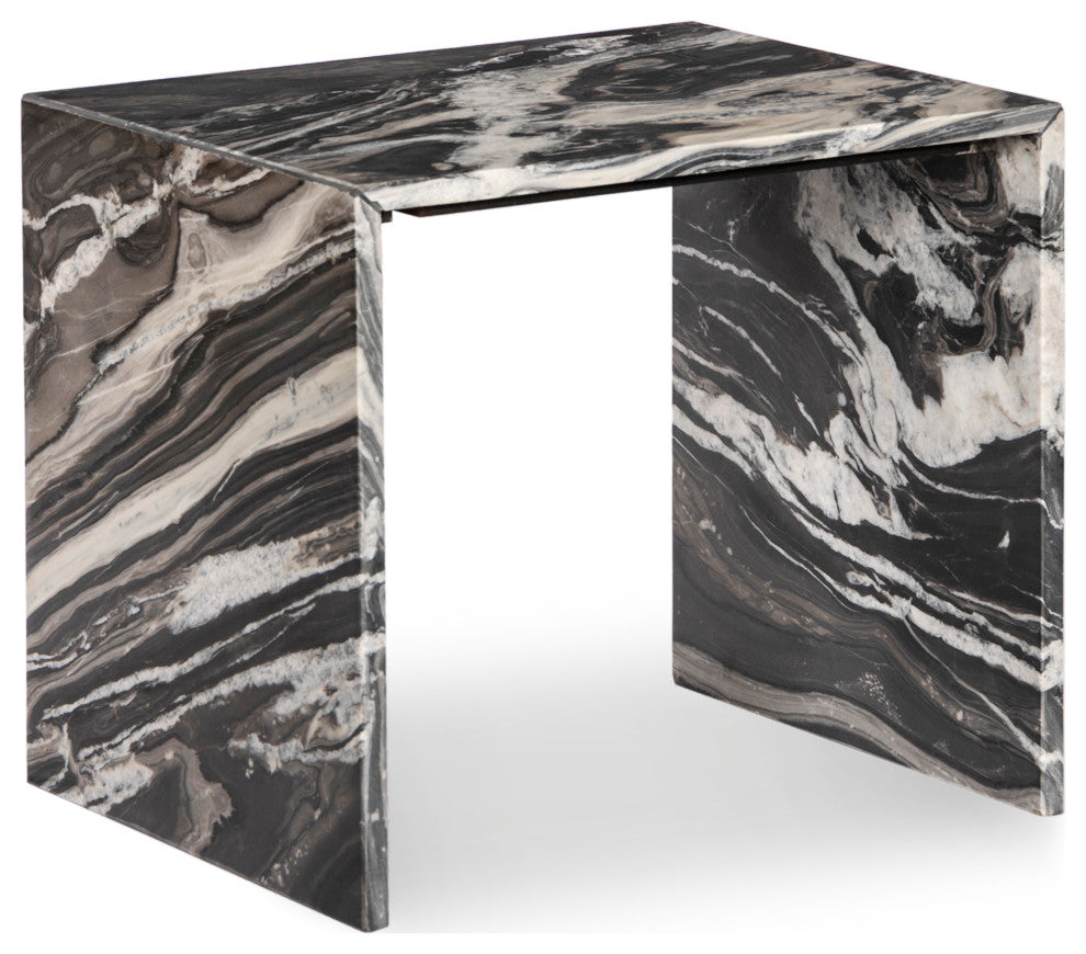 Canova Marble End Table, Black, End Table