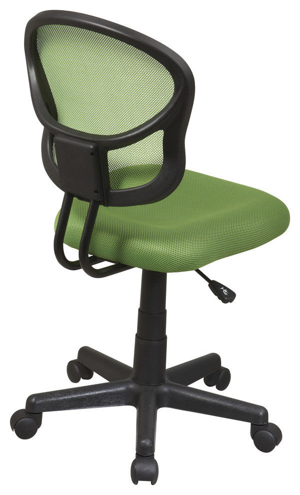 OSP Home Furnishings  Mesh Task Office Chair in Green Fabric