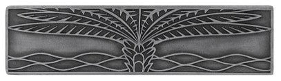 Horizontal Royal Palm Pull, Antique-Style Pewter