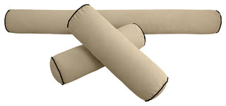 STYLE V6 TwinXL Velvet ContrastPipe Indoor Daybed Bolster Pillow|CoverOnly|AD304