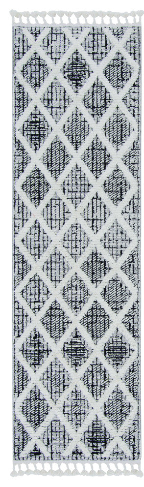 HomeRoots 105" X 156" Charcoal Polyester Rug