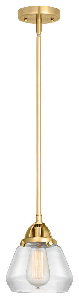 Fulton Mini Pendant, Satin Gold, Clear, Clear