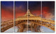 "Beautiful View of Paris Eiffel Tower Under Red Sky" Wall Art, 48"x28", 4-Panels