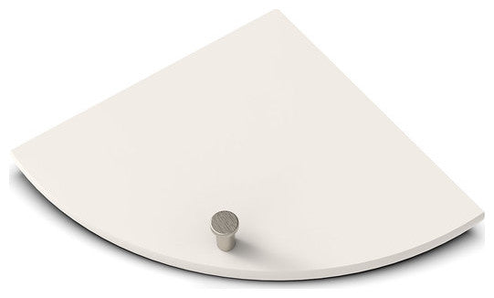 TileWare Boundless 9 inch Corner Shelf Bone Shower Bathroom, Brushed Nickel Hook