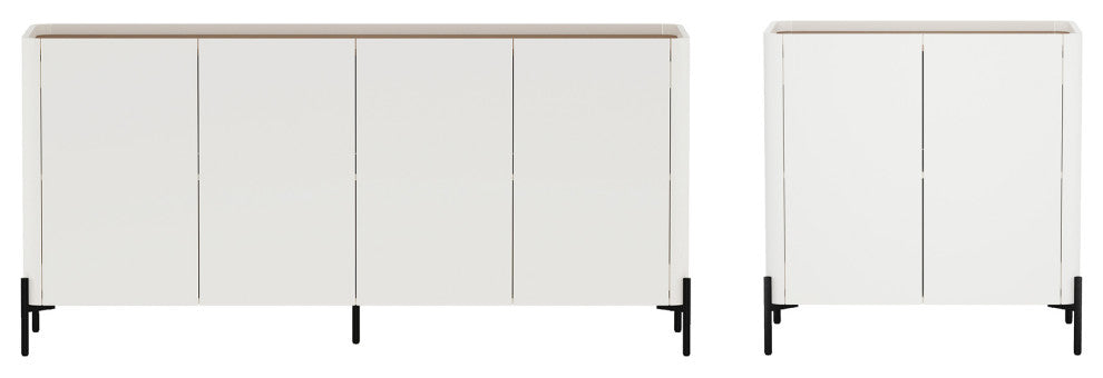 Manhattan Comfort 2-Piece Abbey Accent Cabinet and Sideboard