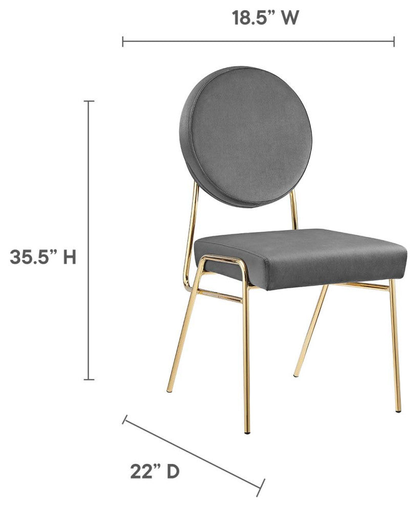 Craft Performance Velvet Dining Side Chair, Gold Gray