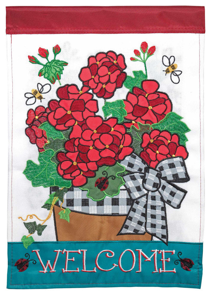 Flg Welcome Geraniums Blap Garden