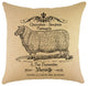 French Country Sheep Burlap Pillow