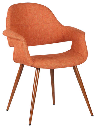 Phoebe Mid-Century Dining Chair, Walnut, Orange