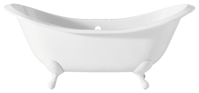 Cheviot Products Regency Cast Iron Bathtub With Faucet Holes, White