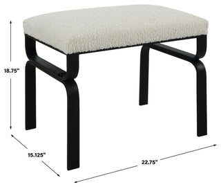 Diverge White Shearling Small Bench