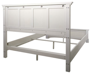 Farmhouse Basics Queen Bed Set 3/CTN, Rustic White Finish