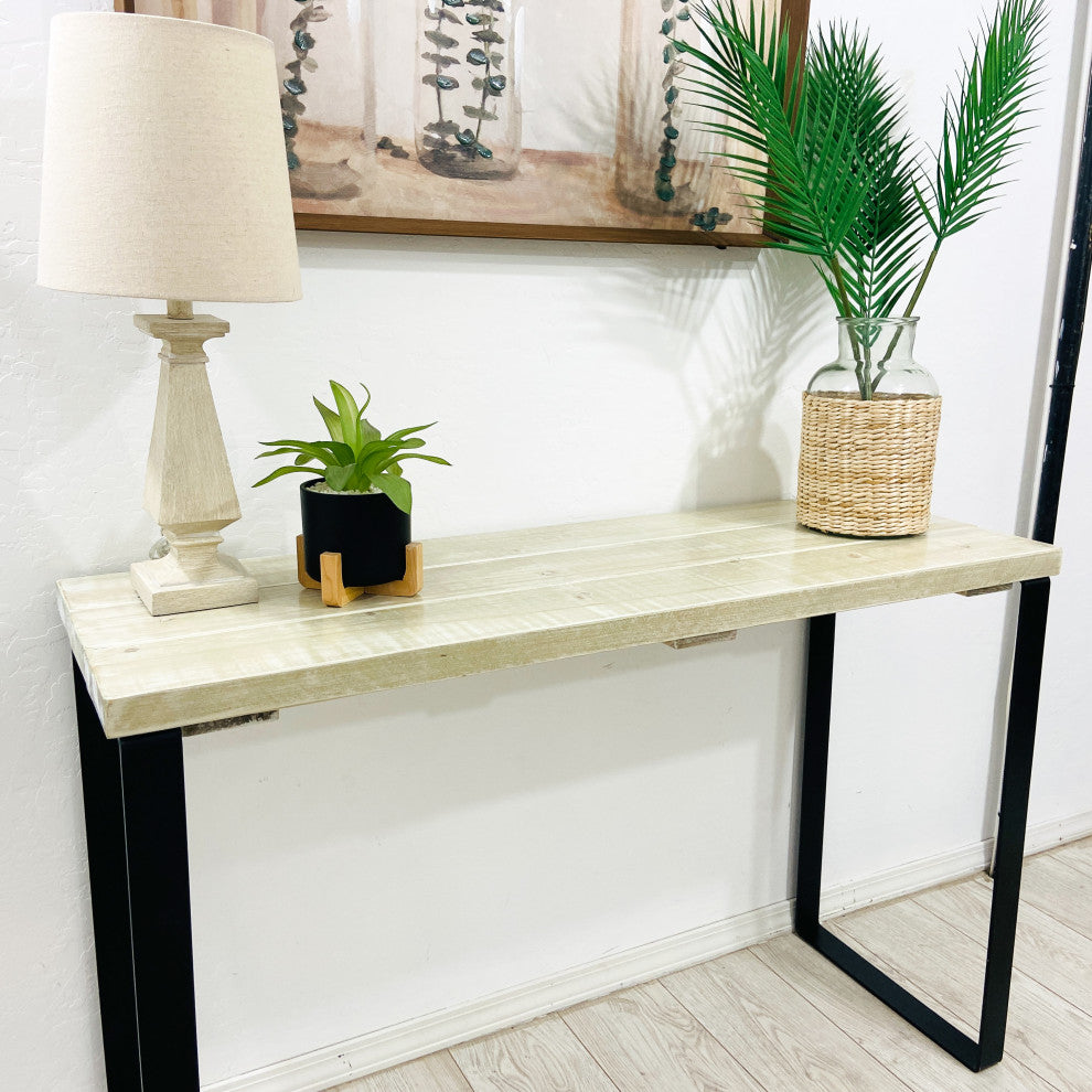 Barn Walls Bedroom Console Table Accent Table, Handcrafted, Sagewash, 48" Length