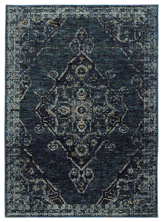 Adeline Overscale Medallion Area Rug, Blue, 5'3"x7'3"