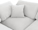 Comfy Upholstered U-Shaped Modular Sectional, Cream, 8-Piece: 4 Armless Chair, 4 Corner Chair, Velvet