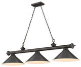 Zlite 2306-3BRZ-BRZ15 3-Light Billiard, Bronze