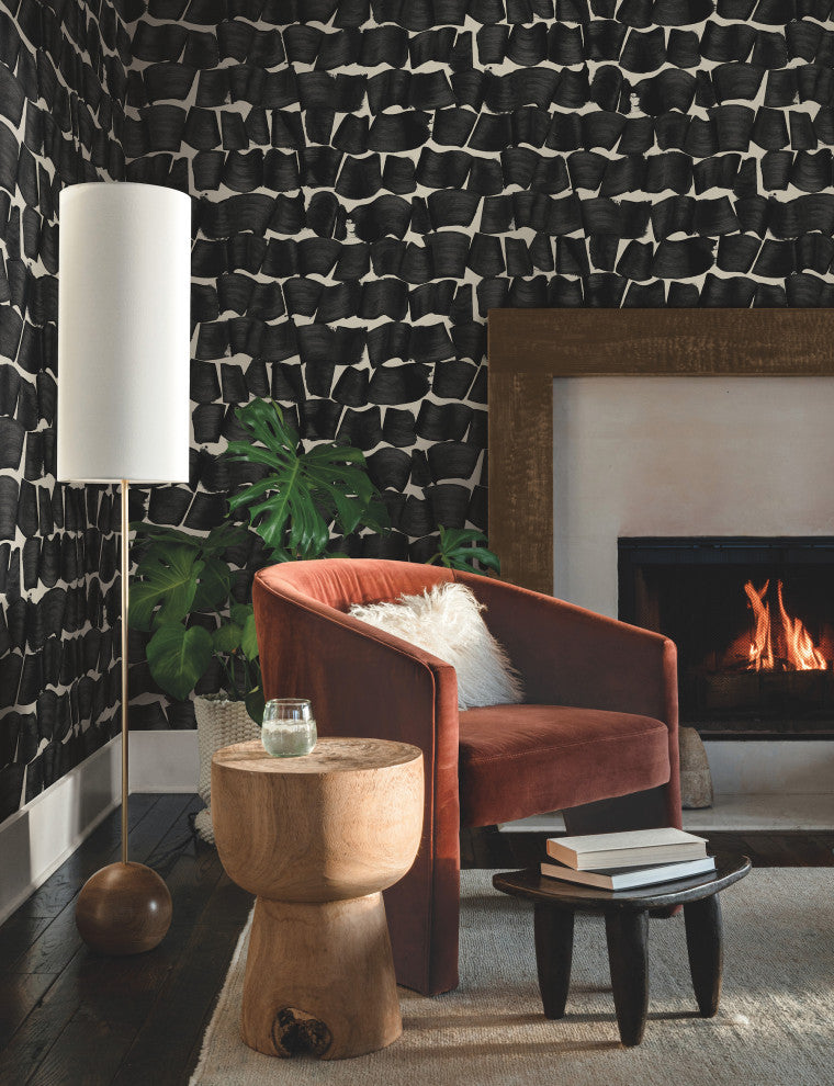Black Brushed Ink Wallpaper