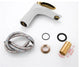 Lille Single Handle Long Reach Spout White and Gold Bathroom Faucet