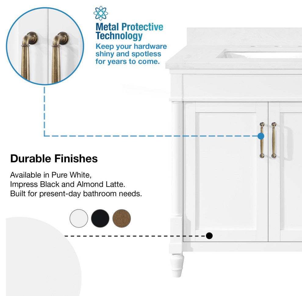 OVE Decors Salisbury Bathroom Vanity, White, 72 in