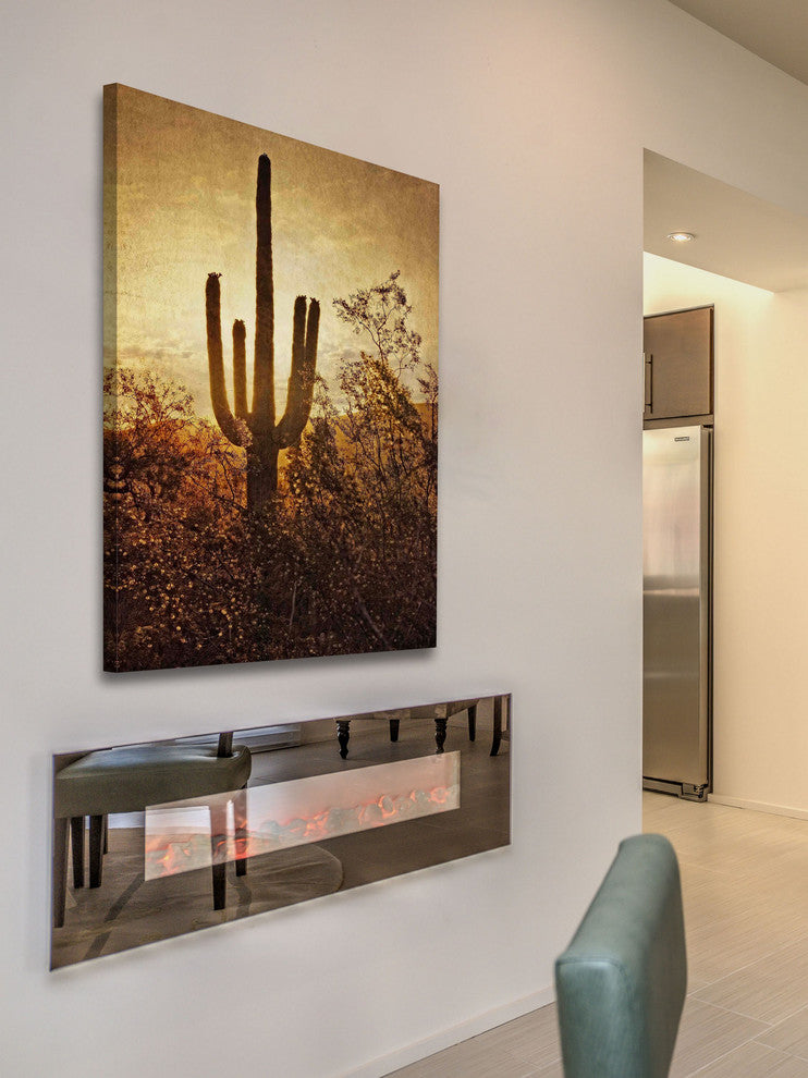 "Silhouette of the Saguaro" Painting Print on Canvas by Robertson
