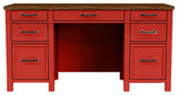 Modern Executive Office Desk, Persimmon Red