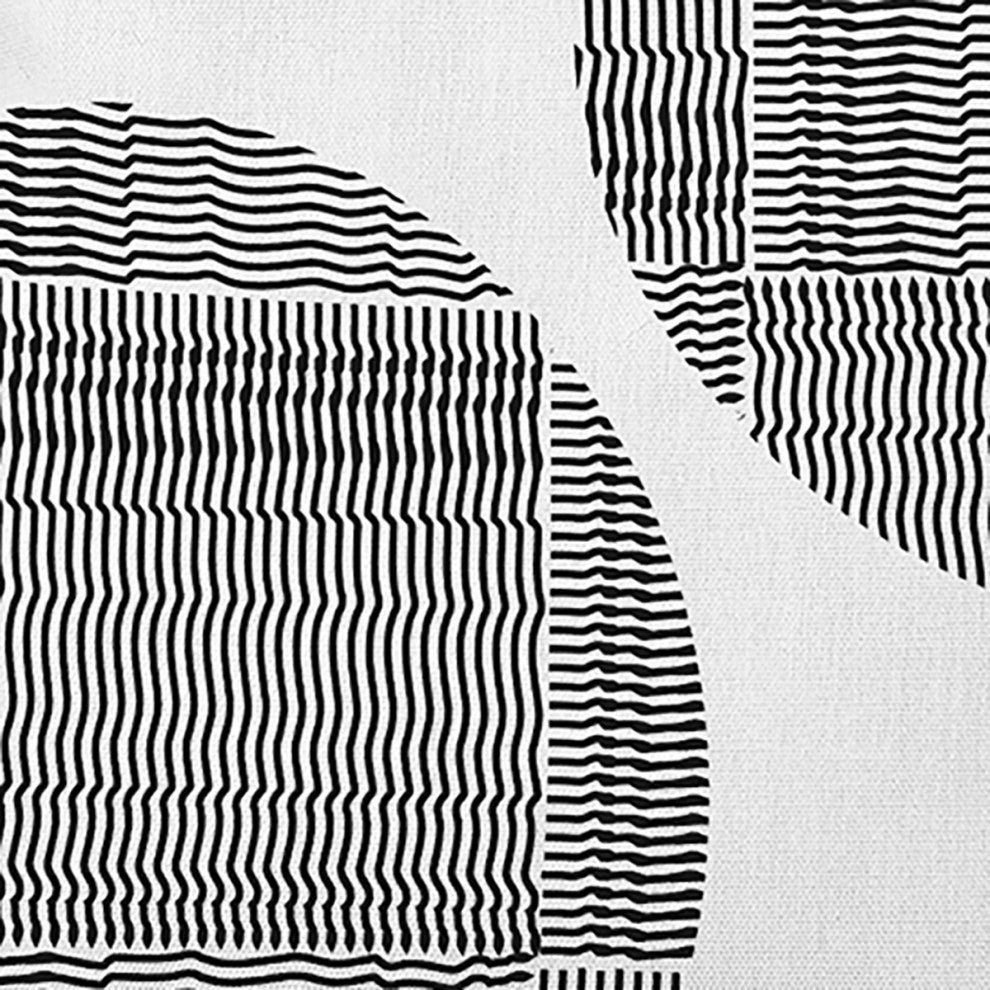 Circles and Squares Polyester Indoor Pillow, Raven Black, 18"x18"