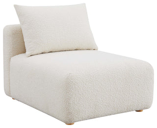 Hangover Armless Upholstered Chair, Cream Boucle
