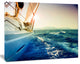 Yacht Sailing in Wavy Waters, Large Seashore Canvas Wall Art, 20"x12"