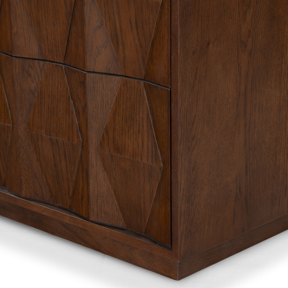 Safavieh Couture Riabelle 2 Drawer Nightstand, Walnut