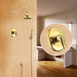 Fontana Denver Wall Mount Gold Finish Rainfall Shower Set