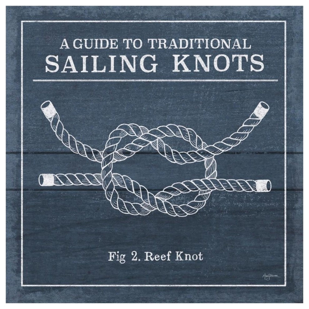 "Vintage Sailing Knots III" Digital Paper Print by Mary Urban, 38"x38"