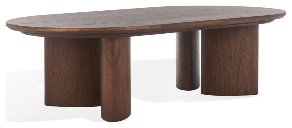 Safavieh Couture Barnard Oval Wood Coffee Table, Walnut