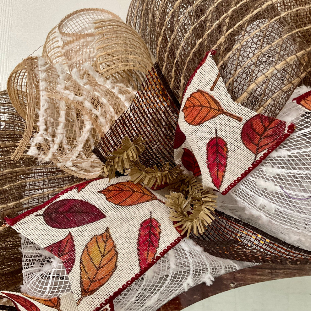 Thanksgiving Wreath With Thankful Accent Handmade Deco Mesh